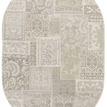 Ковер бельгийский 641532575 Nubian Ivory (PP Heatset Высокоплотный, бежевый, серый, кремовый) овальный