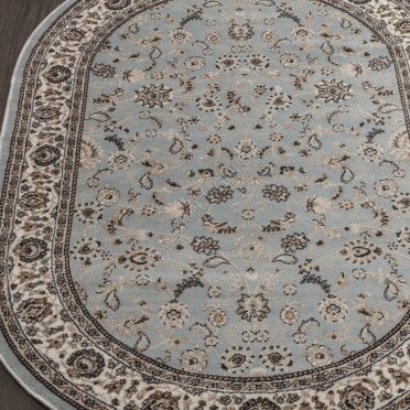 Ковер российский d251 Valencia Delux (Хит-сет, коричневый, голубой) овальный