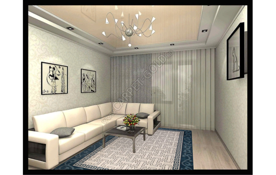 Ковер российский D781 CREAM BLUE - коллекция SERENITY