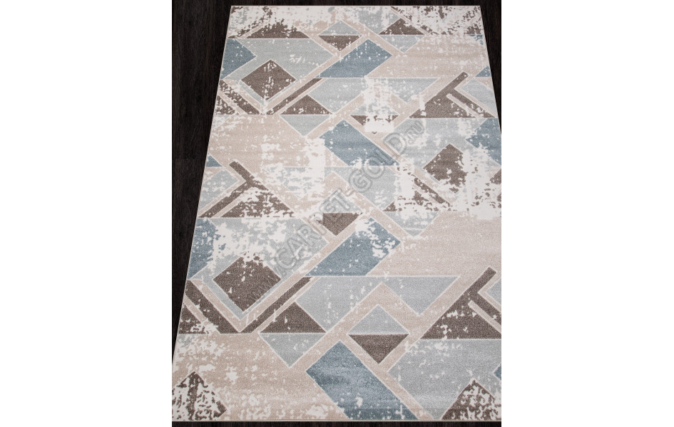 Российский ковер D979 - BEIGE-BLUE - Прямоугольник - коллекция NATUREL