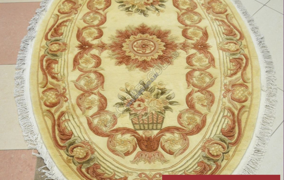 Китайский шерстяной ковер ручной работы SHD-27 - CREAM oval