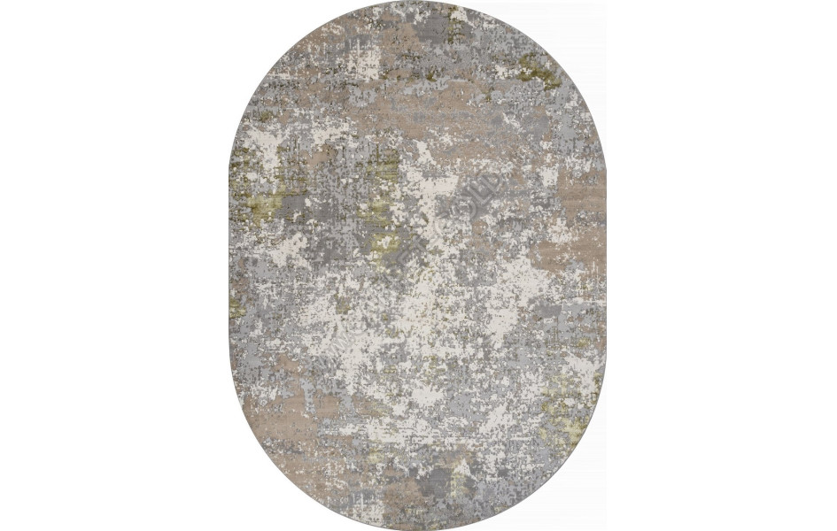 Ковер F163 - CREAM-GREEN - Овал - коллекция LIMAN