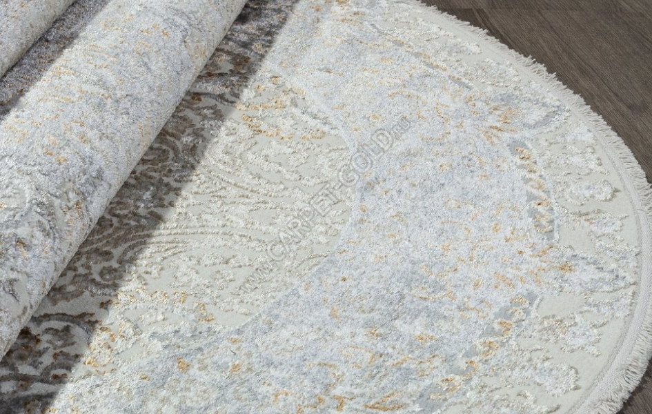 Ковер 06066A - GREY FDY / CREAM HB - Овал - коллекция SAHARA