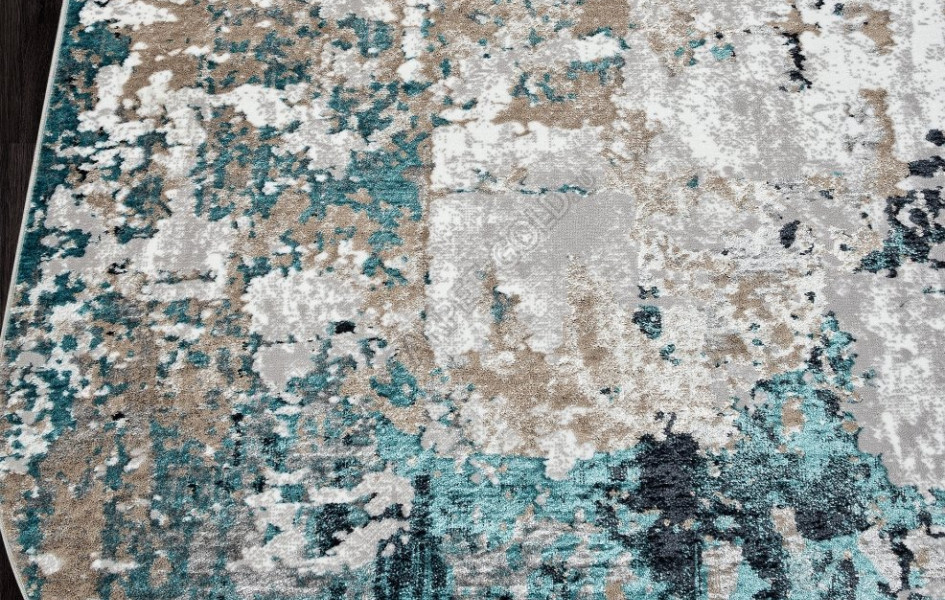 Ковер 01632A - GREY / TURQUOISE - Овал - коллекция PARADIZE