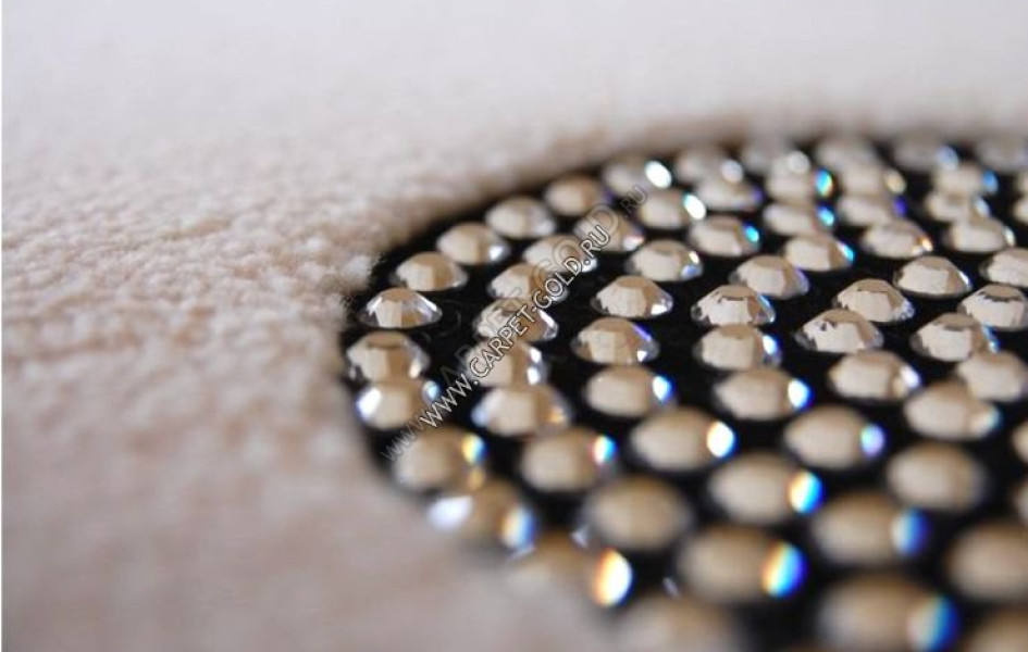 Шерстяной ковер Angella Glamour Sparkle white с кристаллами Swarovski